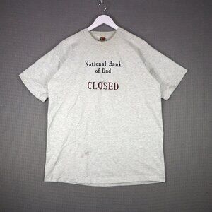 National Bank of Dad CLOSED Vintage Single Stitch 1990s Fruit of the Loom XL